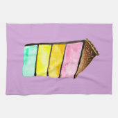 Regenboog cake schattige waterverf theedoek (Horizontaal)