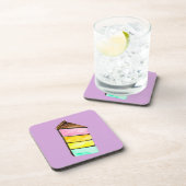 Regenboog cake yum waterverf schattige kunst bier onderzetter (Rechterzijde)