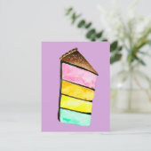 Regenboog cake yum waterverf schattige kunst briefkaart (Staand voorkant)