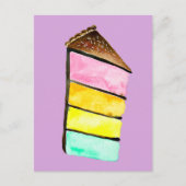 Regenboog cake yum waterverf schattige kunst briefkaart (Voorkant)