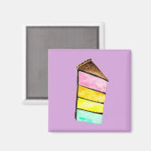 Regenboog cake yum waterverf schattige kunst magneet (Voorkant / Achterkant)