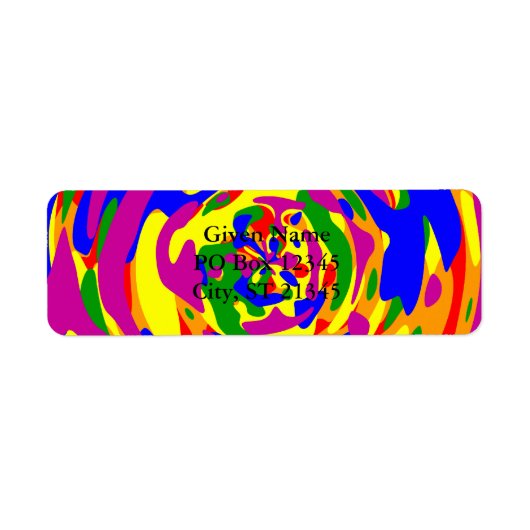 Regenboog Camouflage Bol Etiket (Voorkant)