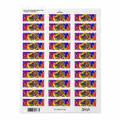 Regenboog Camouflage Bol Etiket (Full Sheet)