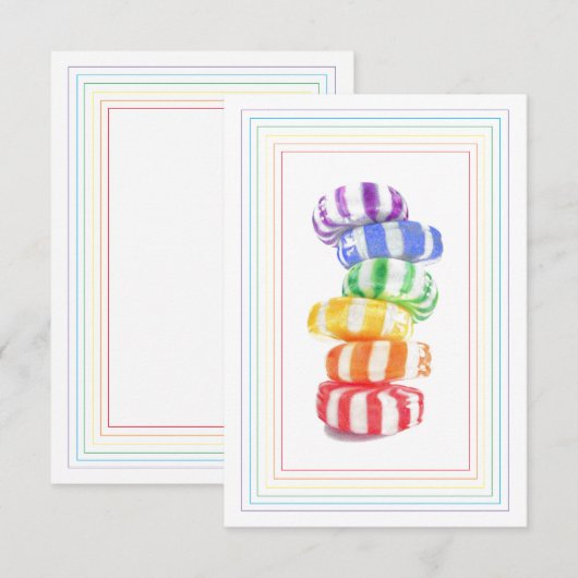 REGENBOOG CANDY 3.5x5 Platte Kaart (Voorkant / Achterkant)