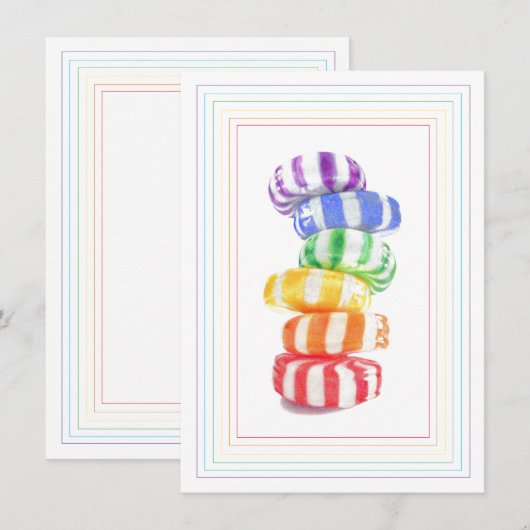 REGENBOOG CANDY 4.5x6.25 Platte kaart (Voorkant / Achterkant)