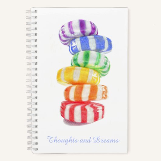 REGENBOOG CANDY 5.5x8.5 Spiral Notebook + Tekst Notitieboek (Voorkant)