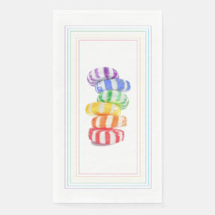 REGENBOOG CANDY Gast Handdoek Papieren servetten