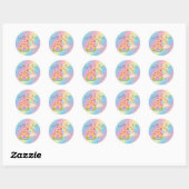 Regenboog Candy Land Huis Ronde Sticker (Vel)