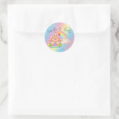 Regenboog Candy Land Huis Ronde Sticker (Tas)