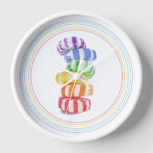 REGENBOOG CANDY Ronde Wandklok