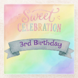 Regenboog Candyland Verjaardagsfeest Onderzetters