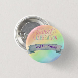 Regenboog Candyland Verjaardagsfeest Onderzetters Ronde Button 3,2 Cm