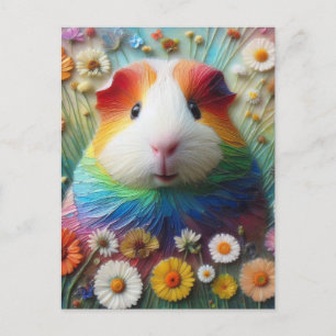 Regenboog Cavia in de Weide Briefkaart