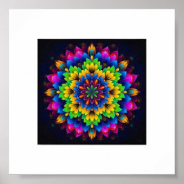 Regenboog Chakra Mandala - Heilige Geometrie Kunst Poster