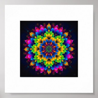 Regenboog Chakra Mandala - Heilige Geometrie Kunst Poster