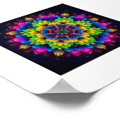 Regenboog Chakra Mandala - Heilige Geometrie Kunst Poster (Hoek)