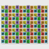Regenboog Checker Fruit Stempels Gelukkige Verjaar Cadeaupapier (Vlak)