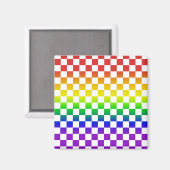 Regenboog Checkers Magnet 01 (Voorkant / Achterkant)