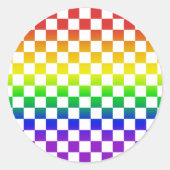 Regenboog Checkers stickers 01 (Voorkant)