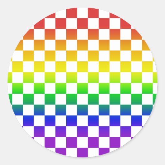 Regenboog Checkers stickers 01 (Voorkant)