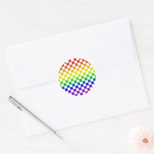 Regenboog Checkers stickers 01 (Envelop)