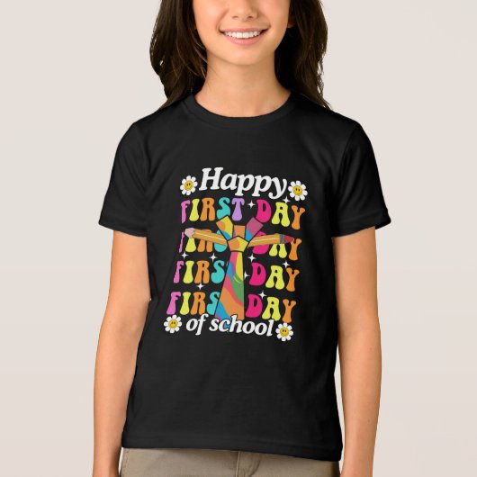 Regenboog Cheer voor de eerste dag! Tri-Blend Shirt (Voorkant)