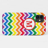Regenboog Chevron Initiaal Case-Mate iPhone Case (Achterkant (horizontaal))