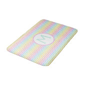 Regenboog Chevron Pastel Monogram Badmat (Gekanteld)