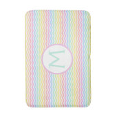 Regenboog Chevron Pastel Monogram Badmat (Voorkant Verticaal)
