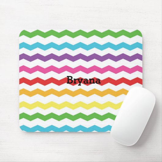 Regenboog Chevron Patroon Kleurrijke Aangepaste Mu Muismat (Met muis)