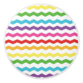 Regenboog Chevron Patroon Kleurrijke Lade Dresser Keramische Knop (Voorkant)
