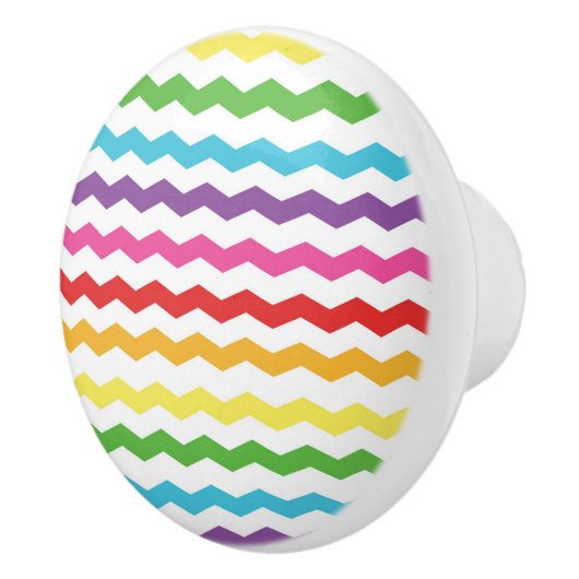 Regenboog Chevron Patroon Kleurrijke Lade Dresser Keramische Knop (Rechts)