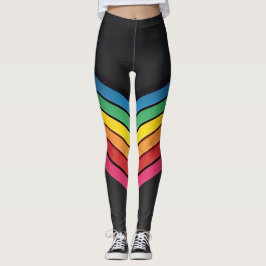 Regenboog chevron strepen op een strakke zwarte ac leggings
