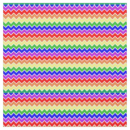 Regenboog Chevron Stripes Kleurrijk Stof (Close Up)