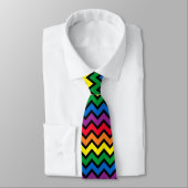 Regenboog Chevron Zwart Stropdas (Gebonden)
