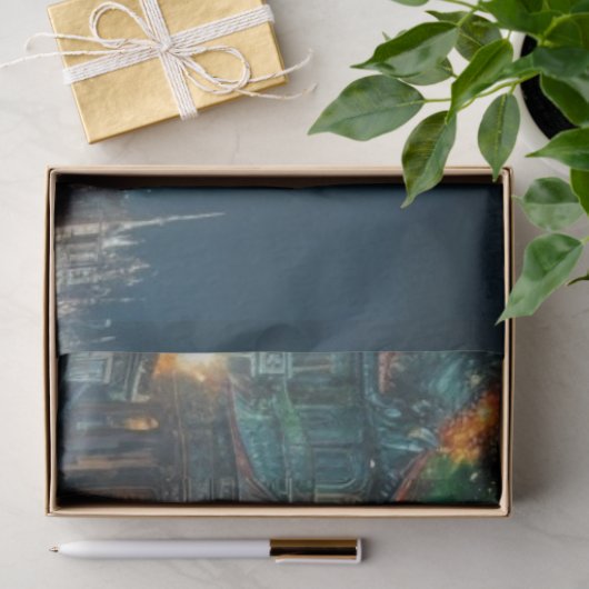 Regenboog Chinese Draak in Water Decoupage Tissuepapier (Geschenk)