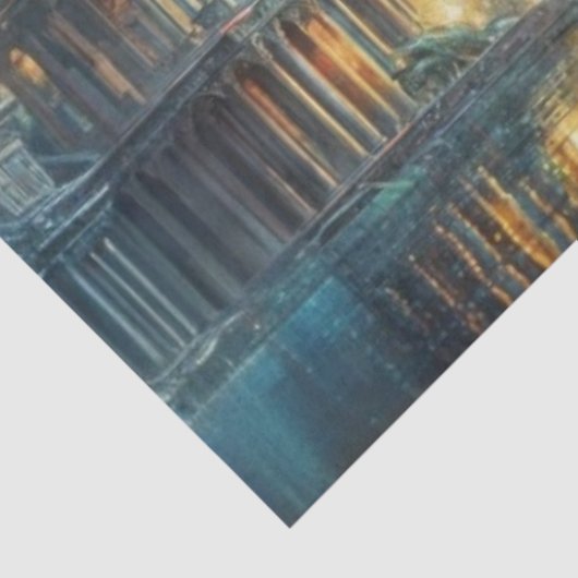 Regenboog Chinese Draak in Water Decoupage Tissuepapier (Detail)