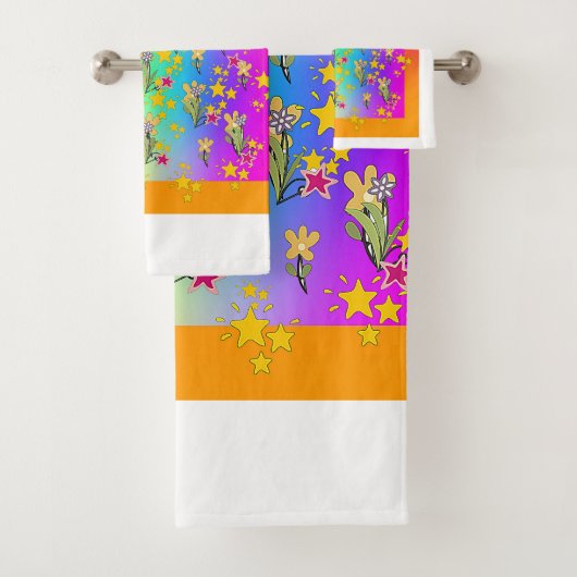 Regenboog Cirkel Van Bloemstukken Bad Handdoek (Insitu)