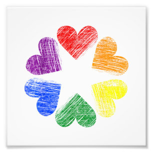 Regenboog Cirkel van Hart Liefde Homoseksuele Trot Foto Afdruk