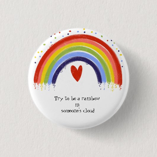 regenboog citeert geestelijke gezondheid ronde button 3,2 cm (Voorkant)