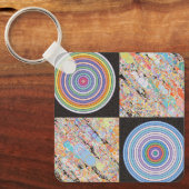 Regenboog concentrische cirkel ontwerp sleutelhanger (Voorkant)