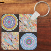 Regenboog concentrische cirkel ontwerp sleutelhanger (Achterkant)