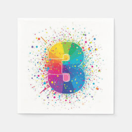 Regenboog Confetti 1e Verjaardag Servetten Kleurri