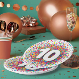 Regenboog Confetti 1e Verjaardag Servetten Kleurri Papieren Bordje