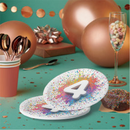 Regenboog Confetti 1e Verjaardag Servetten Kleurri Papieren Bordje