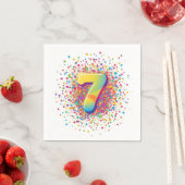 Regenboog Confetti 7e Verjaardag Servetten Kleurri (Insitu)