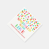 Regenboog Confetti Bestrooid met Liefde Baby Stroo Servet (Hoek)