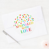 Regenboog Confetti Bestrooid met liefde Ronde Sticker (Envelop)