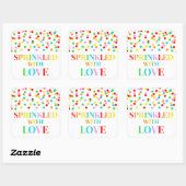 Regenboog Confetti Bestrooid met liefde Vierkante Sticker (Vel)