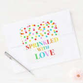 Regenboog Confetti Bestrooid met liefde Vierkante Sticker (Envelop)